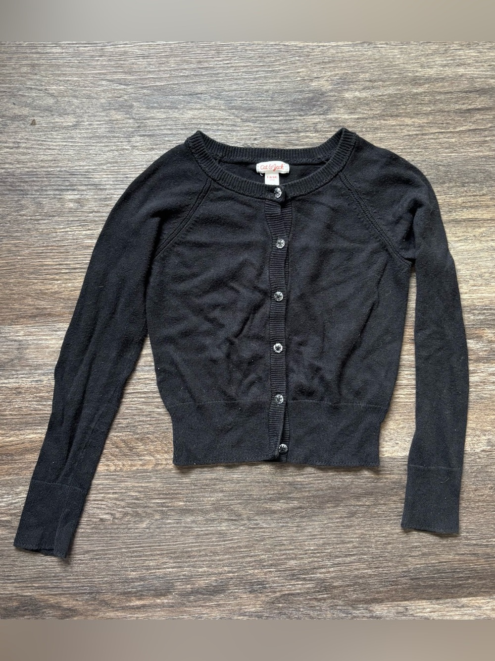 Cat & Jack Black Women's Button-Front Cardigan Sweater